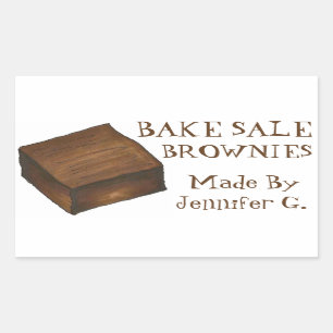 Personalized Bake Sale Brownies Baked By Stickers