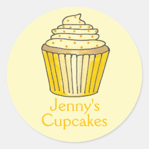 Personalized Baked Baking Cupcake Cake Stickers