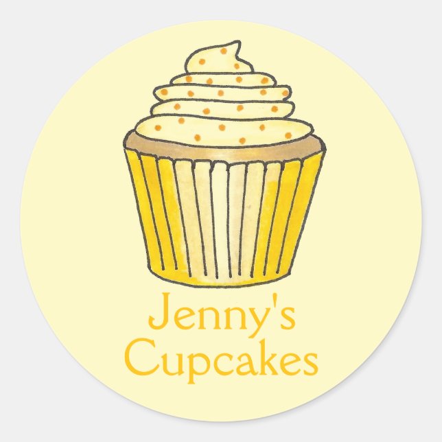 Personalized Baked Baking Cupcake Cake Stickers (Front)