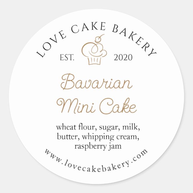 Personalized Baked Goods Classic Round Sticker (Front)