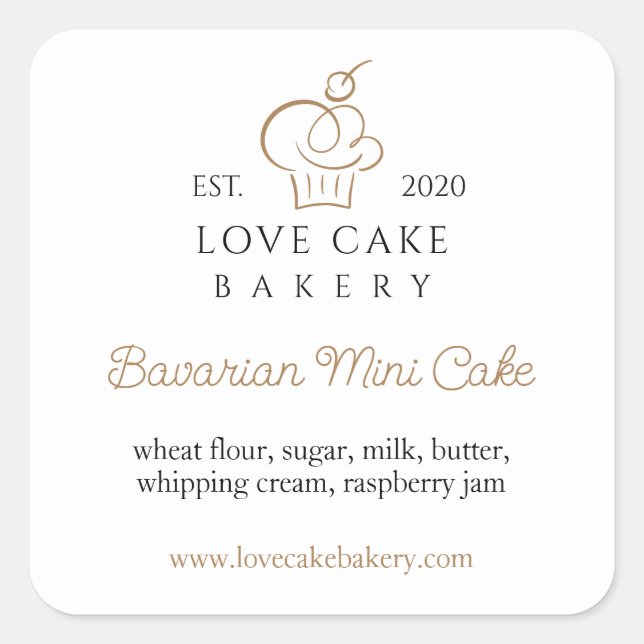 Personalized Baked Goods Sticker (Front)
