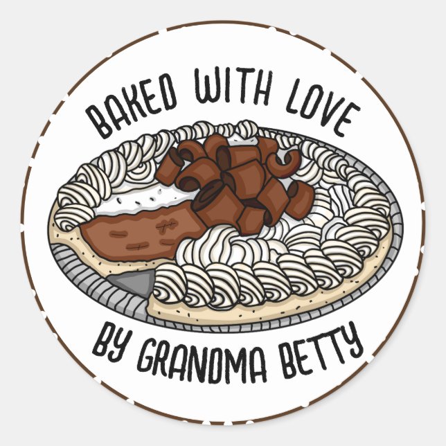 Personalized Baked with Love  Classic Round Sticker (Front)