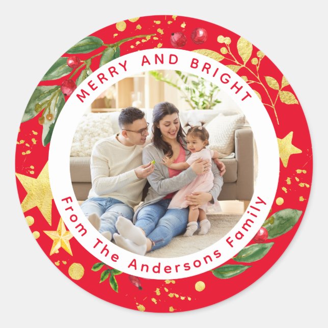 Personalized Baked With Love Holiday Baking Classi Classic Round Sticker (Front)