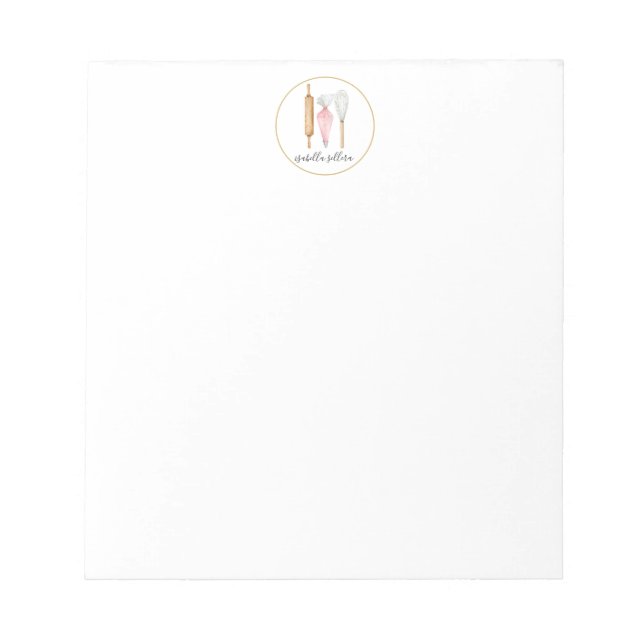 Personalized Baker Pastry Chef Baking Utensils Notepad (Front)