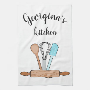 Personalized Bakers Tools Kitchen Towel