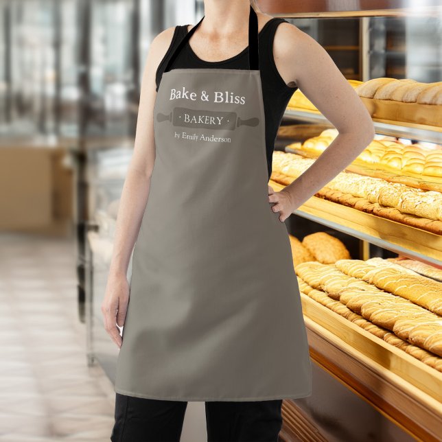 Personalized Bakery Apron (Modern Bakery Shop Business Personalized Apron by MINTIC DESIGN STUDIO)