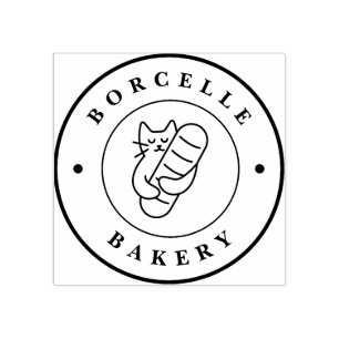 Personalized Bakery Circle Logo Custom Rubber Stamp