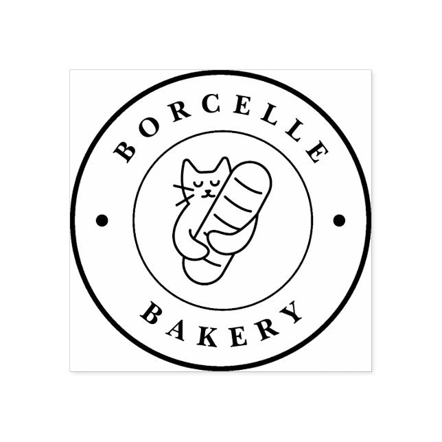 Personalized Bakery Circle Logo Custom Rubber Stamp (Imprint)