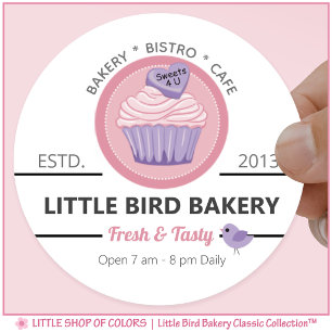 Personalized Bakery Logo Classic Round Sticker