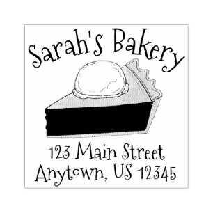 Personalized Bakery Marionberry Blueberry Pie Rubber Stamp
