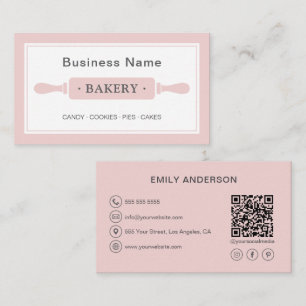 Personalized Bakery Pink Business Card