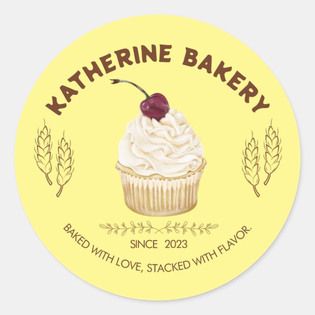 Personalized Bakery Product Label (Cupcake) (Front)