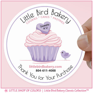Personalized Bakery Thank You Classic Round Sticker