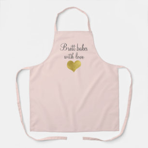 Personalized Bakes With Love Home Baker's Pink Apr Apron