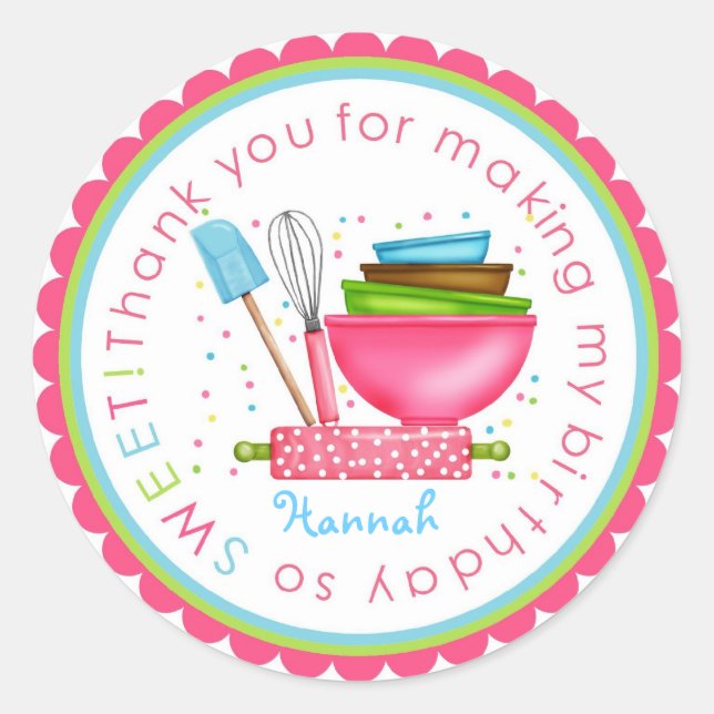Personalized Baking Cooking Kitchen Stickers (Front)