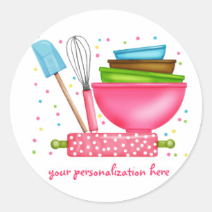 Personalized Baking Cooking Kitchen Stickers