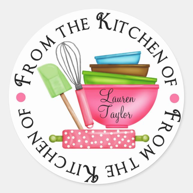 Personalized Baking Cooking Kitchen Stickers (Front)