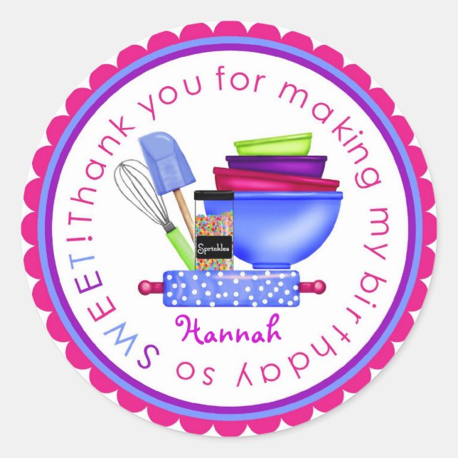 Personalized Baking Cooking Kitchen Stickers (Front)