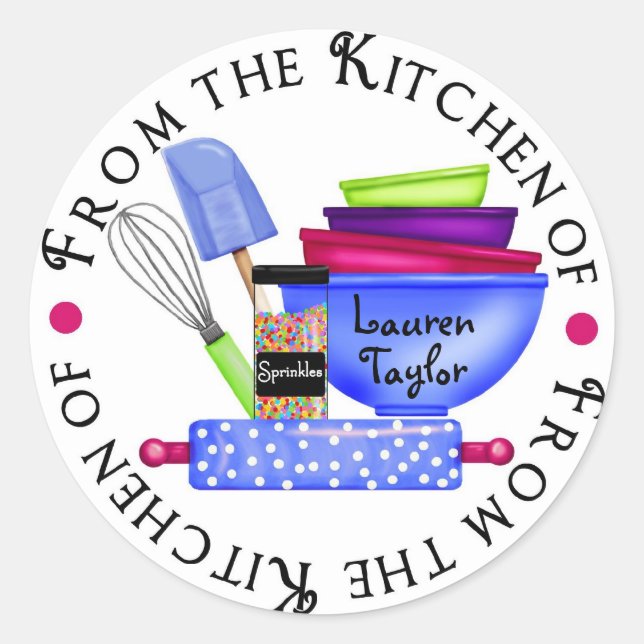 Personalized Baking Cooking Kitchen Stickers (Front)