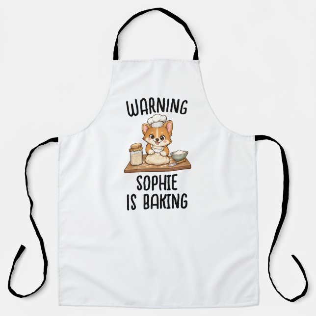 Personalized Baking | Cute Baker Custom Name Kitch Apron (Front)