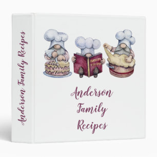 Personalized Baking Gnomes Family Recipe Book Binder