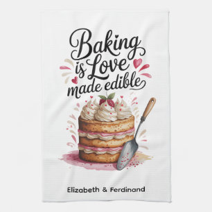 Personalized Baking is Love Made Edible Kitchen Towel