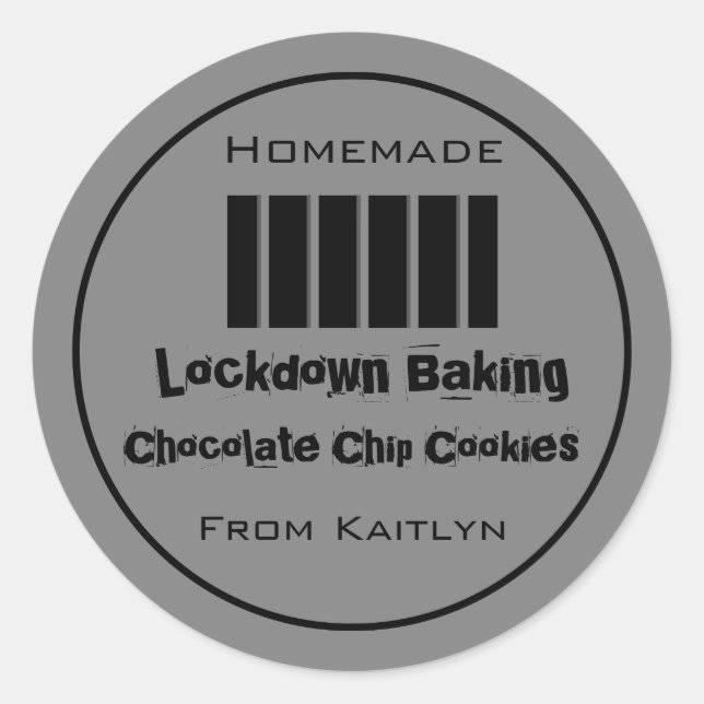 Personalized Baking Label Homemade Lockdown Cookie (Front)