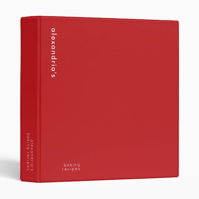 Personalized Baking Recipe Binder (Front/Spine)