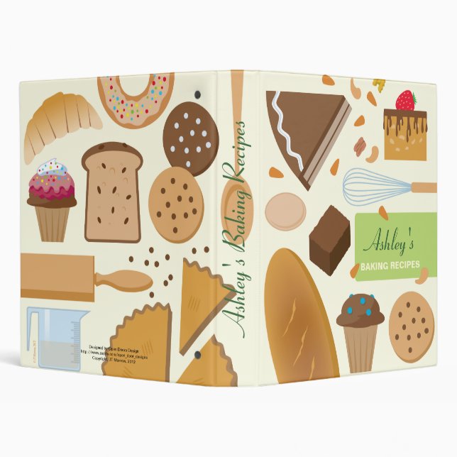 Personalized Baking Recipes Binder (Background)