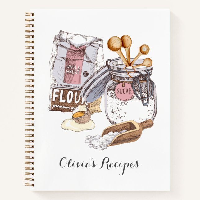 Personalized Baking Recipes Notebook (Front)