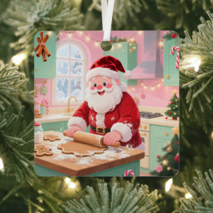 Personalized "Baking Spirits Bright" Christmas Metal Ornament