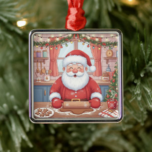 Personalized "Baking Spirits Bright" Christmas Metal Ornament