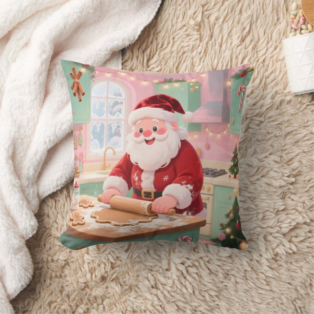 Personalized" Baking Spirits Bright" Christmas  Throw Pillow (Blanket)