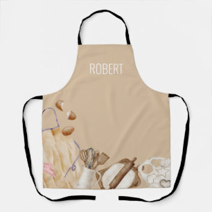 Personalized Baking Tools, Khaki, White, Blue  Apron