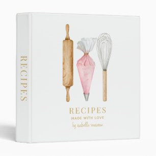 Personalized Baking Utensils Recipe Binder