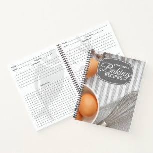 Personalized Baking Whisk Family Recipe Notebook
