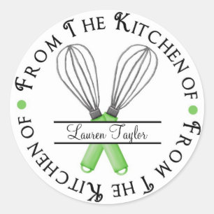 Personalized Baking Whisk Kitchen Stickers