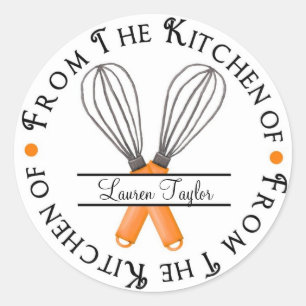 Personalized Baking Whisk Kitchen Stickers