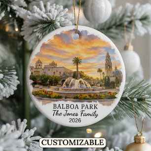 Personalized Balboa Park, Custom California Ceramic Ornament