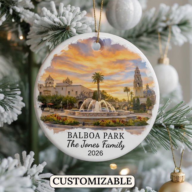 Personalized Balboa Park, Custom California Ceramic Ornament (Creator Uploaded)