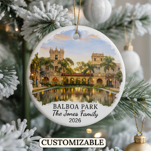 Personalized Balboa Park, Custom California Ceramic Ornament