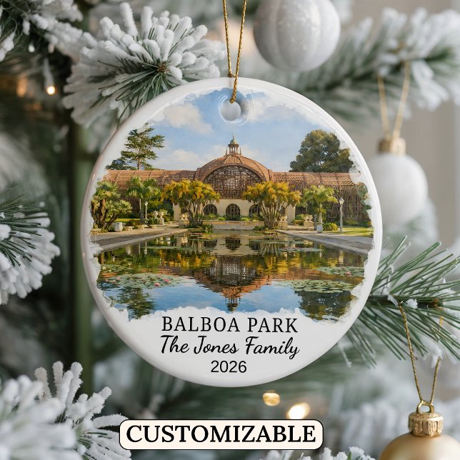 Personalized Balboa Park, Custom California Ceramic Ornament (Creator Uploaded)