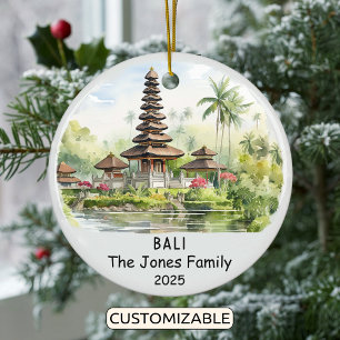 Personalized Bali Ornament, Oceania Ceramic Ornament