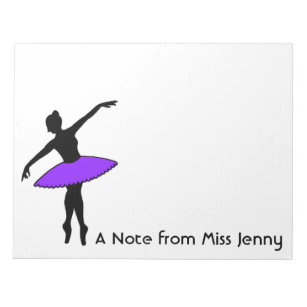 Personalized Ballerina Ballet Dance Dancer Notepad