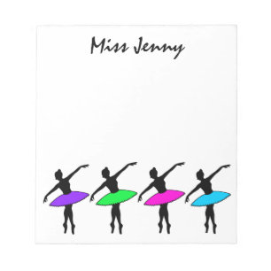 Personalized Ballerina Ballet Dance Notepad