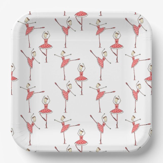 Personalized Ballerina Ballet Dancer Paper Plate (Front)