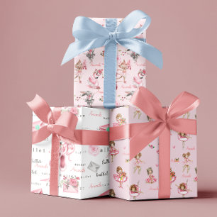 Personalized Ballerina Ballet Name Smaller Image Wrapping Paper Sheet