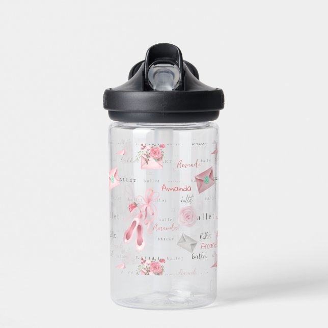 Personalized Ballerina Ballet Name   Water Bottle (Front)