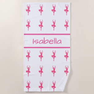 Personalized Ballerina Beach Towel