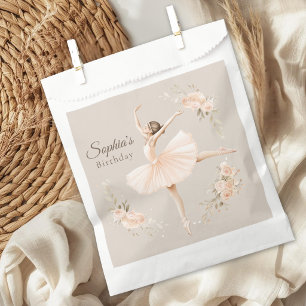Personalized Ballerina Birthday Blush Floral Party Favour Bag